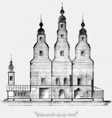Розріз собору Медведівського монастиря
