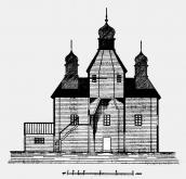 Section of the church in Hodoriv