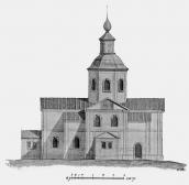 The facade of Trinity church in…