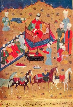 Чингис-хан с сыновьями. Миниатюра из…