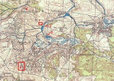 Карта Дерманя з околицями (бл. 1940 р.) Карта Дерманя з околицями (бл. 1940 р.)