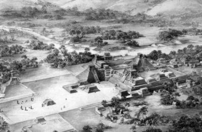 Іл. 50. Центральна частина Копана, так званий “Акрополь”. Графічна… Іл. 50. Центральна частина Копана, так…