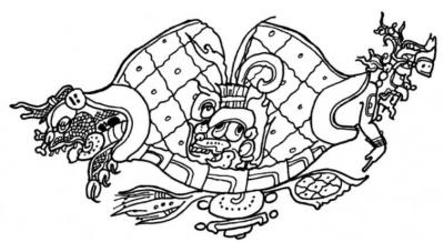 Іл. 64: Двоголова космічна черепаха. Фрагмент розпису “Таці воскресіння”,… Іл. 64: Двоголова космічна черепаха.…