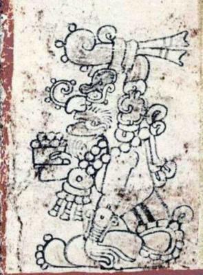 Іл. 83: К’ін Ахав. Дрезденський рукопис, с. 11b. Іл. 83: К’ін Ахав. Дрезденський…