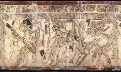 Іл. 133: Близнята та Бог Смерті.Justin Kerr. MayaVase Database 7795. Іл. 133: Близнята та Бог Смерті.Justin…