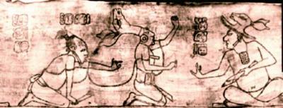 Іл. 173: Зв’язані бранці. Фрагмент розпису на вазі з Музею мистецтв… Іл. 173: Зв’язані бранці. Фрагмент…