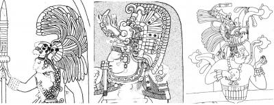 Іл. 183: Царські головні убори і зображеннями тотемних тварин. Ліворуч –… Іл. 183: Царські головні убори і…