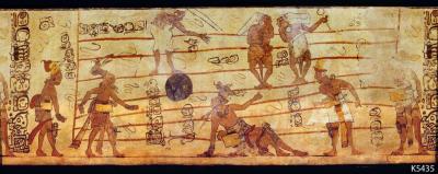 Іл. 223: Гра в м’яч. Розпис на келиху з St. Louis Art Museum. Justin Kerr.… Іл. 223: Гра в м’яч. Розпис на келиху…