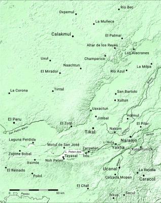Іл. 244: Мапа Центрального Петену за…