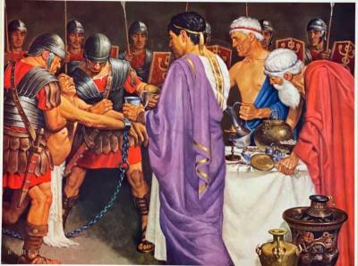 Ілл. 24. Роберт Том. Мітрідат випробовує отруту на в’язні. Ілюстрація з книги:… Ілл. 24. Роберт Том. Мітрідат…