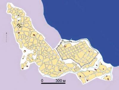 План Каффи у середині XIV cт. (за С. Бочаровим). План Каффи у середині XIV cт. (за С.…