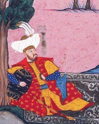 Іл. 15. Мурад І. Мініатюра з рукопису «Хюнернаме», бл. 1584, арк. 92а.… Іл. 15. Мурад І. Мініатюра з рукопису…