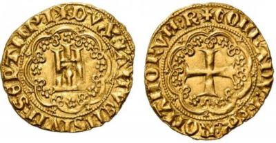 Іл. 18. Золота монета Генуї («Дженовіно»),між 1384 та 1390 рр. Іл. 18. Золота монета Генуї…