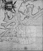 Рис. 2.4.2.3.35. Зображення краю Подолу і південної Оболоні на мапі Києва 1774… Рис. 2.4.2.3.35. Зображення краю…