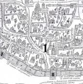 Рис. 2.4.2.4.6. Гнилий струмок на плані Києва, І. Ушакова 1695 р. Рис. 2.4.2.4.6. Гнилий струмок на…