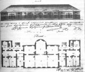 Рис. 2.4.2.4.27. Фасад та план старого Контактового будинку, 1819 р. Рис. 2.4.2.4.27. Фасад та план старого…