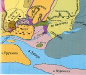 Рис. 2.4.3.7. Оболонь в XIV-п.п.XVII ст. Показано земельні ділянки та окремі… Рис. 2.4.3.7. Оболонь в XIV-п.п.XVII…