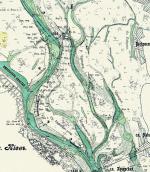 Рис. 2.5.6.17. Труханів та Долобецький острови на мапі заплави Дніпра у Києві… Рис. 2.5.6.17. Труханів та Долобецький…