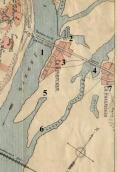 Рис. 2.5.7.9. Сучасний Венеційський острів на мапі Києва 1899 р.: 1 –… Рис. 2.5.7.9. Сучасний Венеційський…