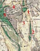 Рис. 2.5.7.13. Суч. Венеційський острів на мапі 1914 р. Загати на Русанівській… Рис. 2.5.7.13. Суч. Венеційський…