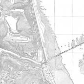 Рис. 2.7.1.2. Наводницький міст на фрагменті плану Києва 1925 р. Рис. 2.7.1.2. Наводницький міст на…