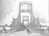Міст ім. Є. Бош – малюнок 1930-х рр.