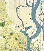 Рис. 2.7.6.5. Оболонь та Рибальський півострів на мапі 1931 р.: 1 –… Рис. 2.7.6.5. Оболонь та Рибальський…