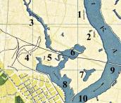 Рис. 2.7.6.4. Рибальський півострів на мапі 1931 р.: 1 – Урочище Наталка, 2 –… Рис. 2.7.6.4. Рибальський півострів на…