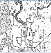 Рис. 2.7.7.3. Острів Муромець (1) на мапі Києва 1930 р. Рис. 2.7.7.3. Острів Муромець (1) на…