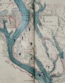 Рис. 2.7.9.25. Труханів острів на мапі 1934 р. 1-2 – берегоукріплення… Рис. 2.7.9.25. Труханів острів на мапі…