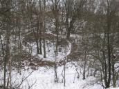 Funnel from falling bomb in 1941, near the outer postern exit number 5 (Photo… Funnel from falling bomb in 1941, near…
