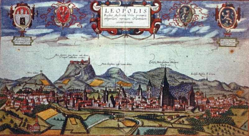 Загальний вигляд Львова в 1608 р.