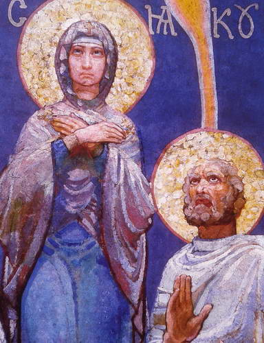 Богоматерь и Апостол Пётр в росписи…