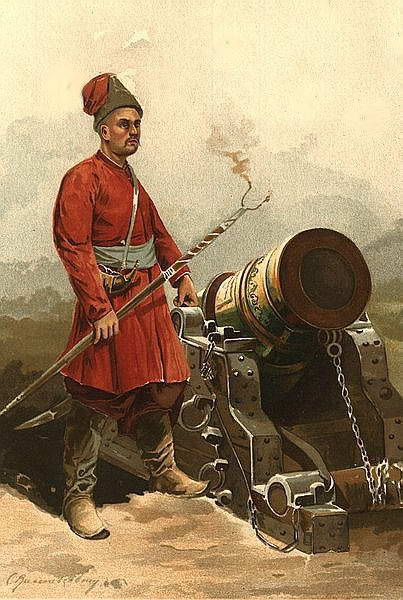 Kossak with hetman I. Mazepa cannon