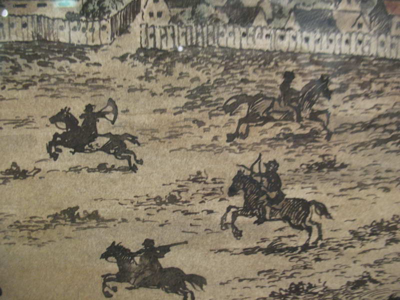 Detail of battle of cavalry troops, 1651