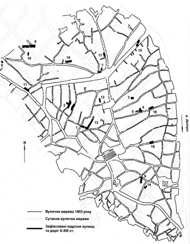 The ancient street network of Podil