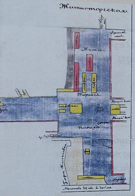 Схема Житнього торгу, Київ, 1900 р.