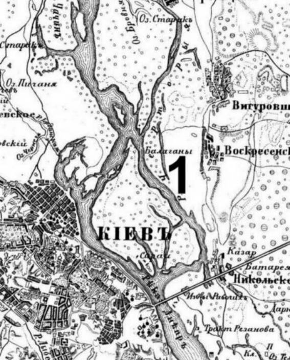 Tract Gorbachiha (1) on map of Kiev…