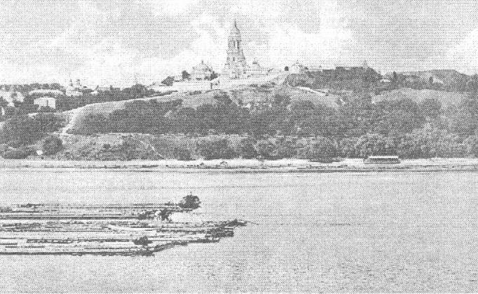 Timber floating on the Dnieper