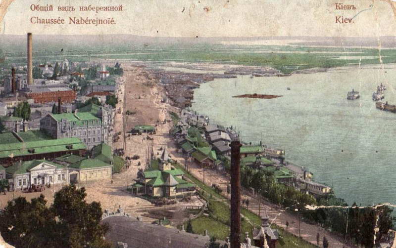 View of the Podil and a marina