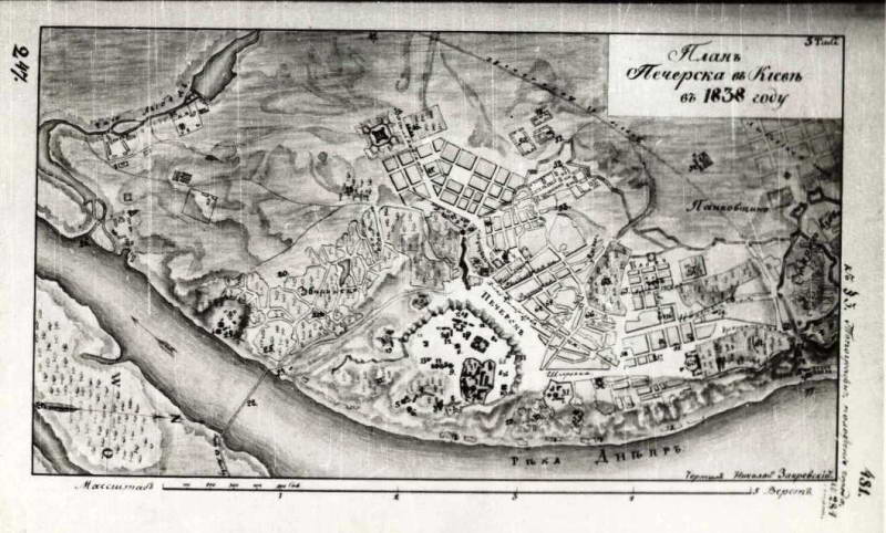 Dnieper Valley map in Kyiv, 1835