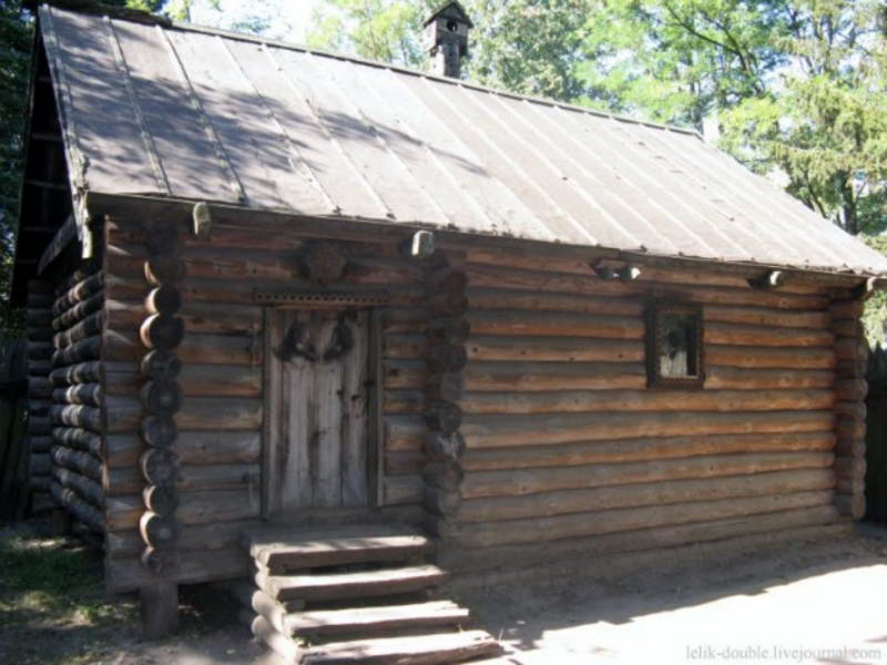 Log cabine of the estate at the Podil,…